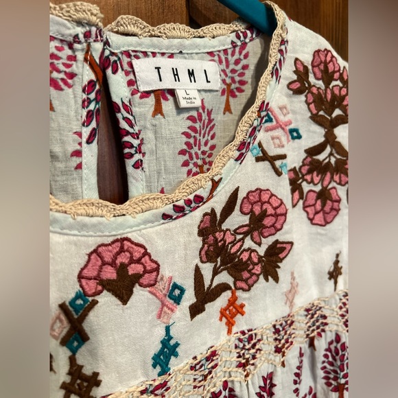 THML Floral/Tree Embroidered Frilly Top - Picture 2 of 7
